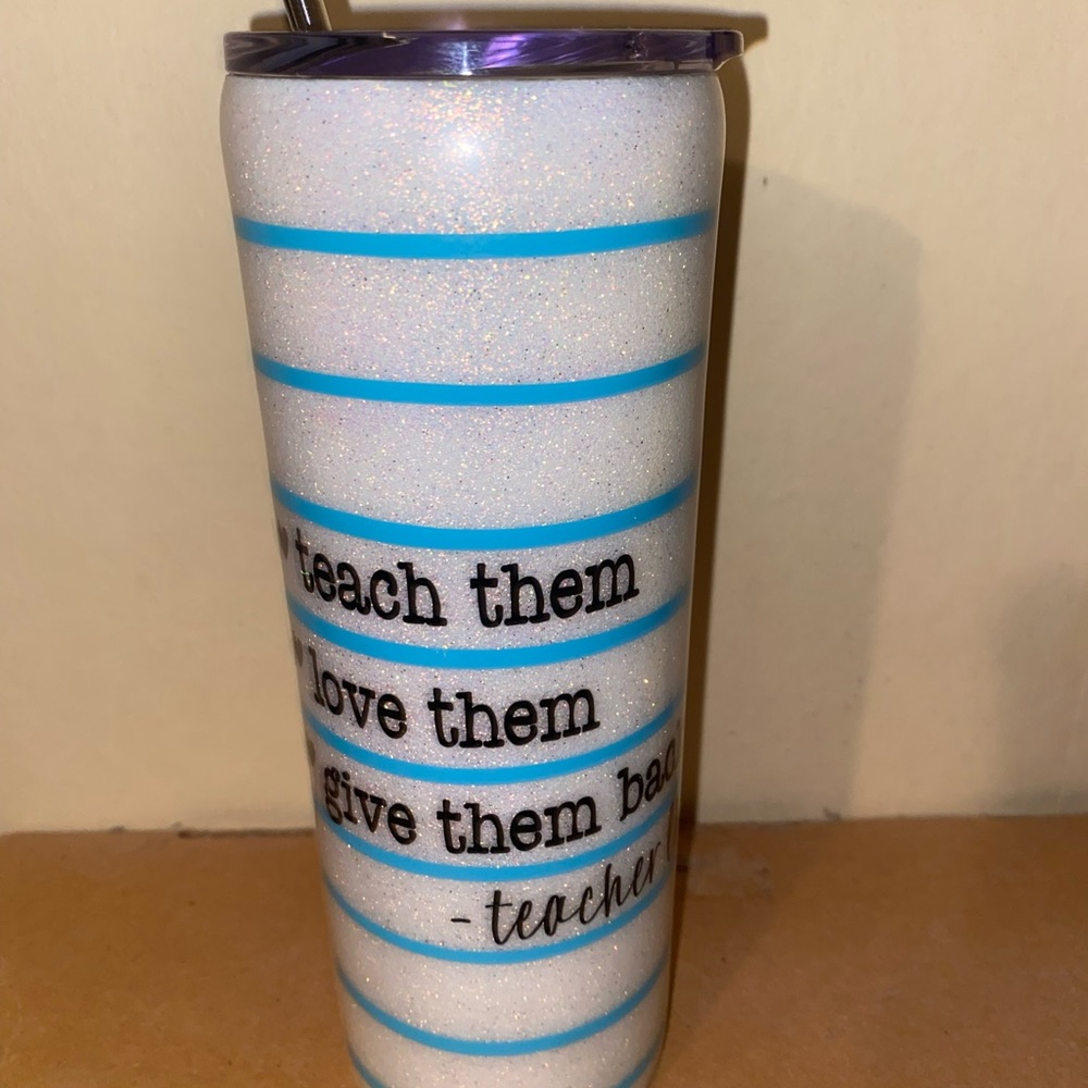 Brand new teacher life tumbler